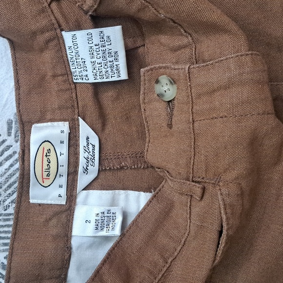 Talbots irish linen blend high waisted cropped zip front pant sz2P - Picture 3 of 14